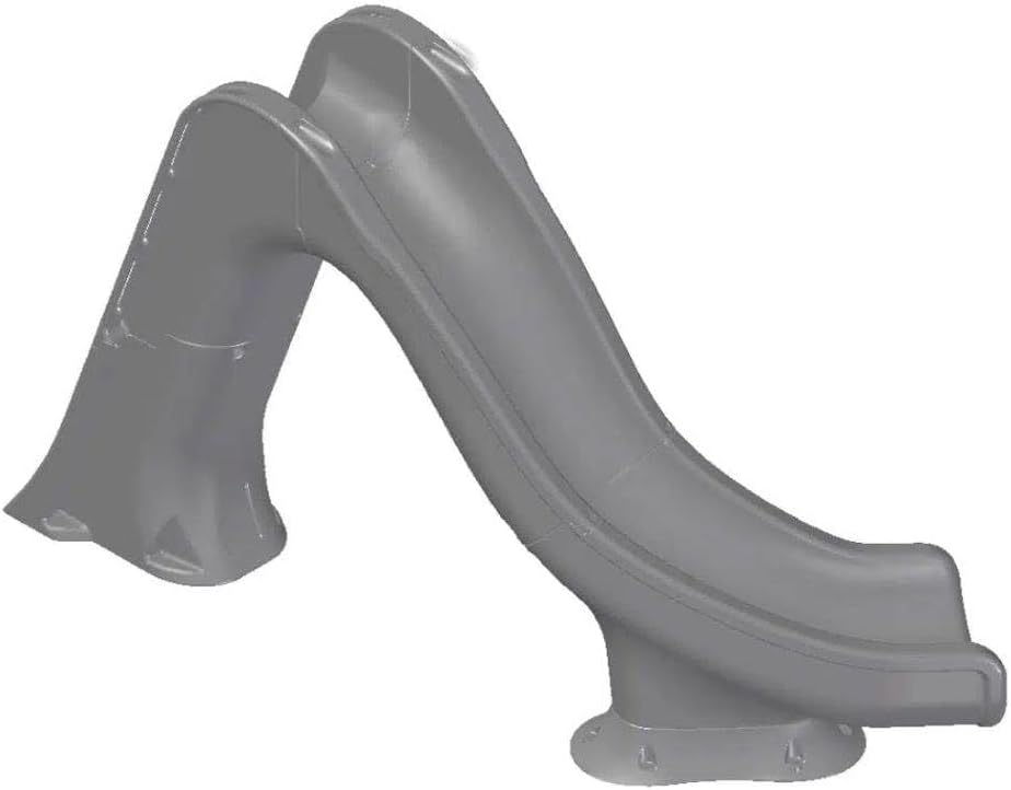 Tidal Wave Inground Swimming Pool Water Slide Deck Mounted Left Curve Turn Grey 